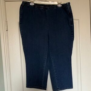 Talbots blue side zip stretch capri knee length skinny heritage Jeans sz 16W